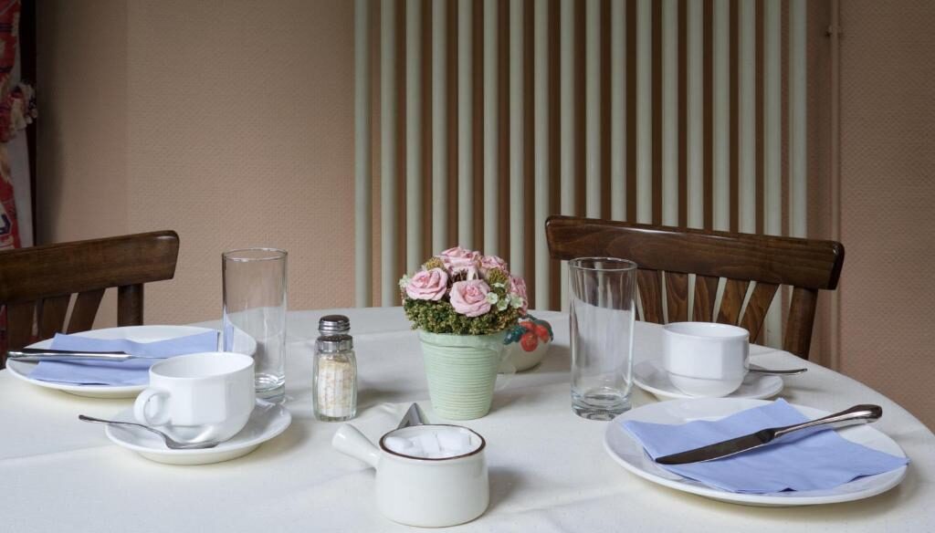 Breakfast table at Hostellerie de la Vallée